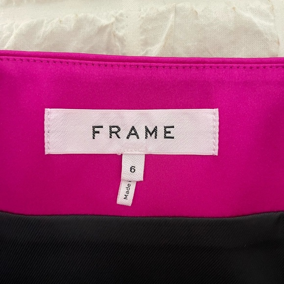 Frame Denim Seamed Pink Metallic Mini A-Line Skirt - Picture 6 of 11